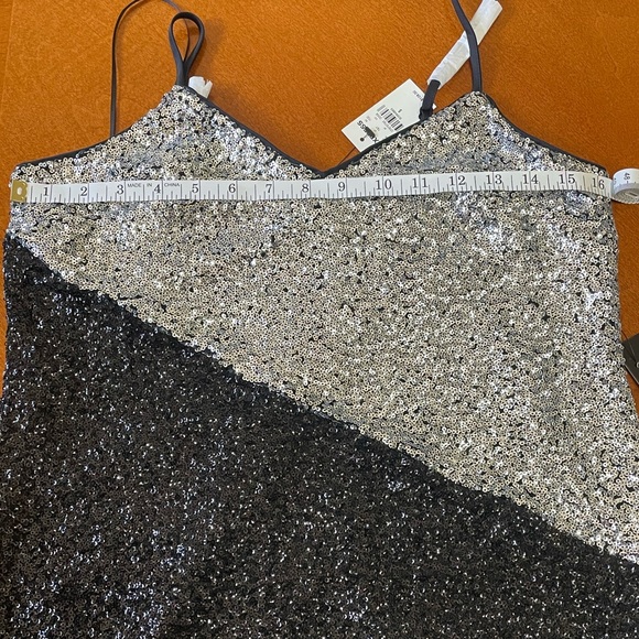 Express Color Block Sequin V-Neck Mini Slip Dress NWT Small - Picture 8 of 9